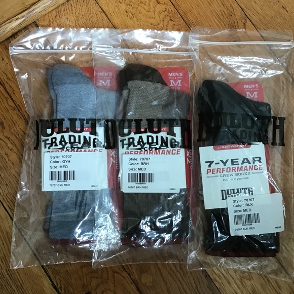 Duluth Men's 7-Year Lightweight Performance Crew Socks Gray Brown Black Medium - Picture 16 of 16